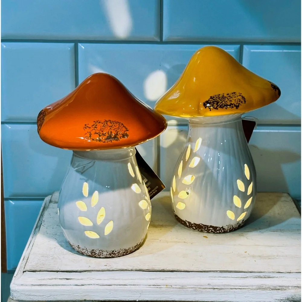 Fall light up mushrooms set of 2 - Picture 1 of 1